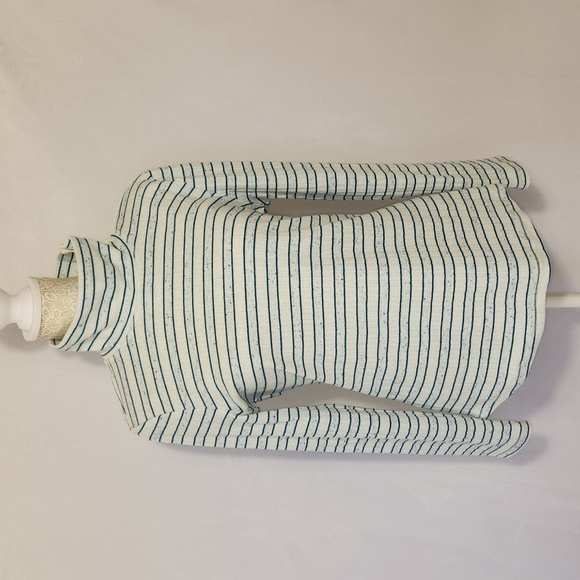 T by Talbots Blue Striped Side Snap Turtleneck Long Sleeve Pull Over Tunic SZ LP - Picture 5 of 16